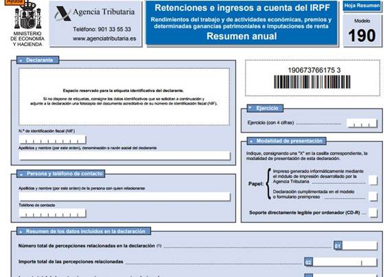 Modelo 190 IRPF